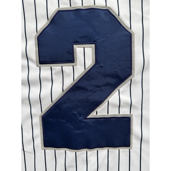 Vintage Y2K New York Yankees MLB Derek Jeter Pinstripe Baseball Jersey #2 2XL - Picture 11 of 16